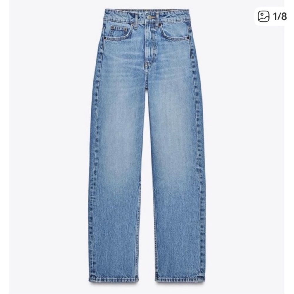 ZARA high-waisted TRF mom fit jeans
